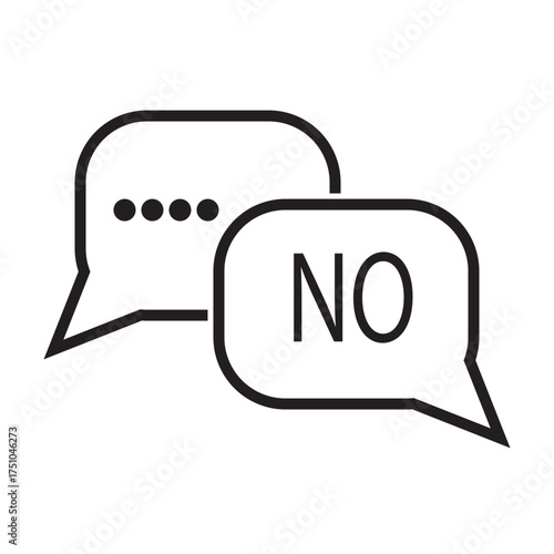 Bloked lien icon, refusal icon. say no icon. 