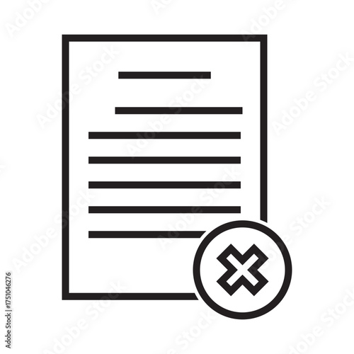Bloked lien icon,  denied icon. 