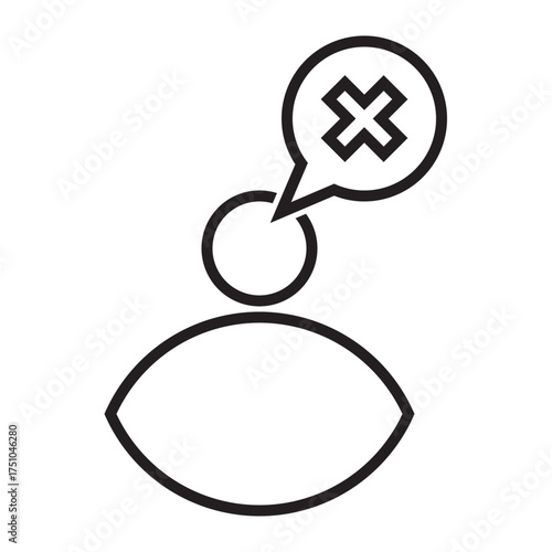 Bloked lien icon, refuse icon. 