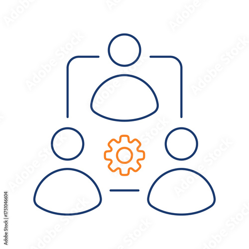 Third Party Colored Line Icon Vector Illustration