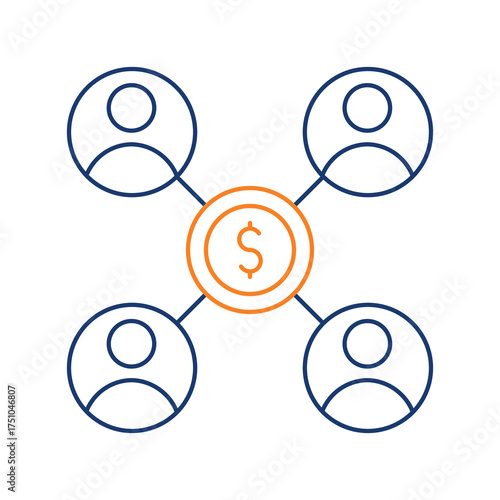 Investor Colored Line Icon Vector Illustration
