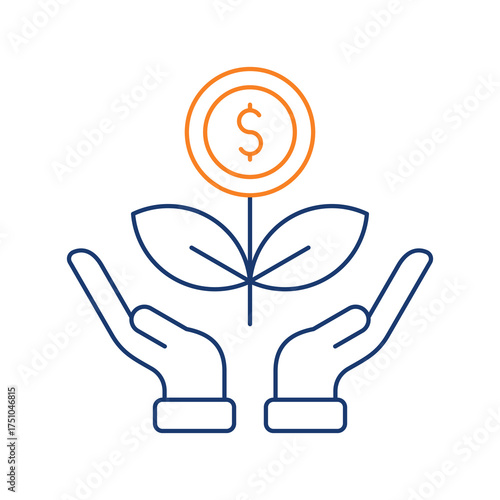 Investment Colored Line Icon Vector Illustration