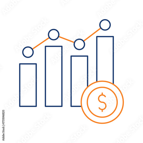 Finance Colored Line Icon Vector Illustration