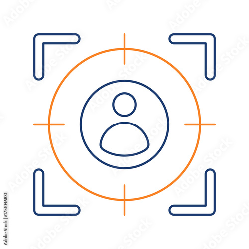 Target Colored Line Icon Vector Illustration