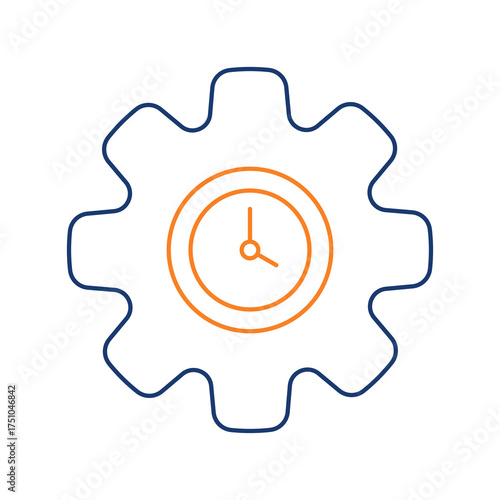 Time Management Colored Line Icon Vector Illustration