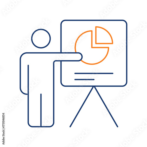 Presentation Colored Line Icon Vector Illustration