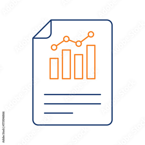 Business Report Colored Line Icon Vector Illustration