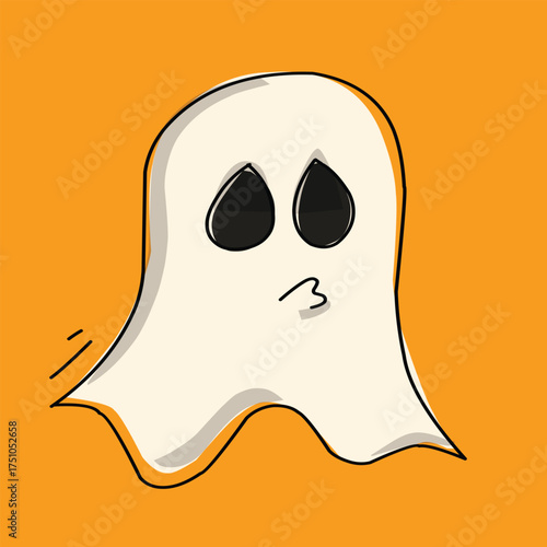 cute ghost cartoon halloween theme illustration.eps
