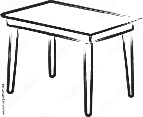Simple Line Drawing of a Rectangular Table