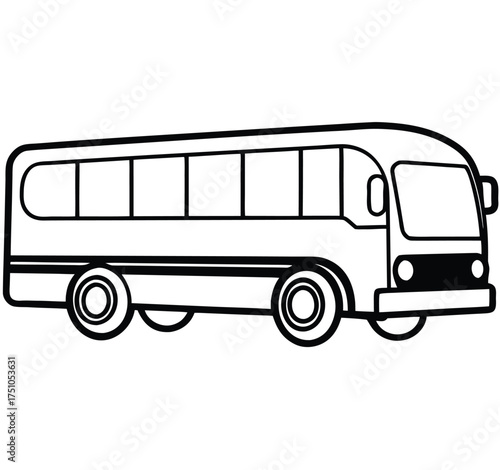 Illustration of a bus, perfect for coloring books