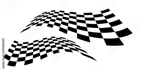 Race flag background. Checkered flag. Black and white checker. Finishing flag. Vector Illustration