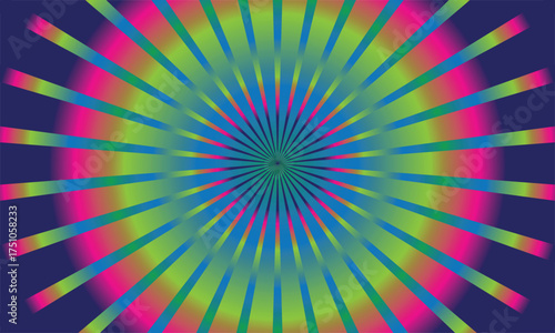 Vibrant radial burst of psychedelic colors creating an optical illusion effect