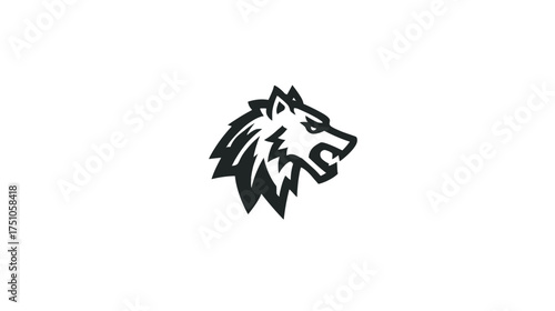 Powerful Wolf Head Vector Illustration. Fierce Canine Profile, Stylized Wild Animal Symbol of Strength and Agility. Predator Mascot Design Element.