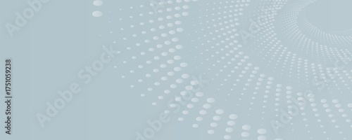 Flowing dot particles wave curve pattern silver and white gradient light isolated on silver background in concept of AI technology, science, music.