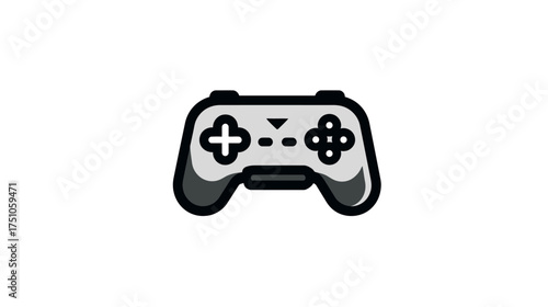 Stylized gray video game controller icon, minimalist design for gaming, digital entertainment, esports, play, and modern technology symbol