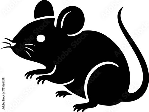 Stylish Black and White Mouse Vector Illustration for Design Projects