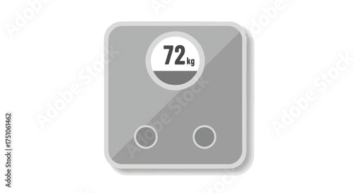 Digital scale indicating weight in kilograms, essential tool for health tracking and monitoring progress during fitness routines, fitness journey