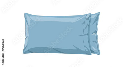 Relaxing and Inviting: Two Light Blue Pillows on a White Backdrop for Sleep and Comfort