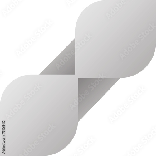 Intersecting Gray Paper Folds on White Background corner