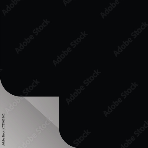 Black Paper Corner Fold Overlay with Gray Underside vector illustration