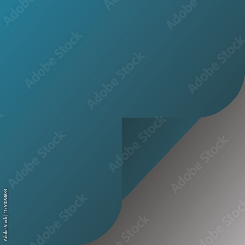 Teal Paper Corner Fold Overlay with Gray Underside blue