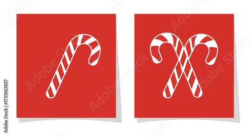 A set of four minimalist vector illustrations for Christmas cards, white background