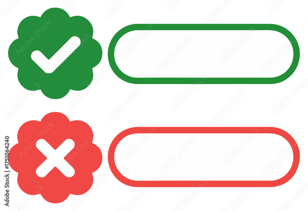 Obraz premium green check red cross icon concept