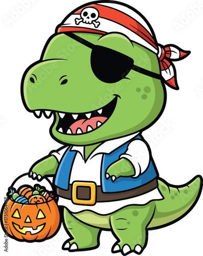 Funny green zombie turtle cartoon illustration