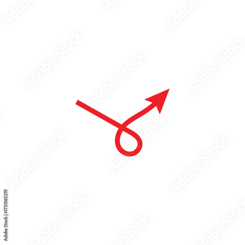 Red swirling arrow sign