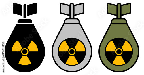 atomic bomb explosion vector icon