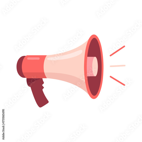red megaphone sound broadcast icon