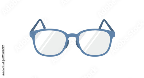 Illustration of modern blue-framed glasses on white conveying vision correction or enhanced perception for everyday use