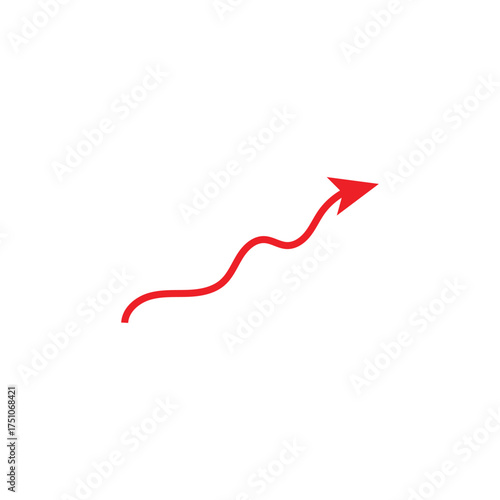 Red arrow rising upwards trend