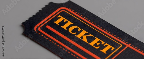 The ticket stub features a detailed perforated edge for secure entry validation