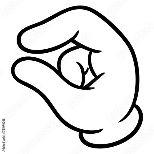 White Cartoon Hand Making a Gesture Indicating Something Is Small or a Little Bit
