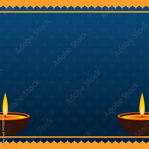 Happy Diwali Background Vector Diya