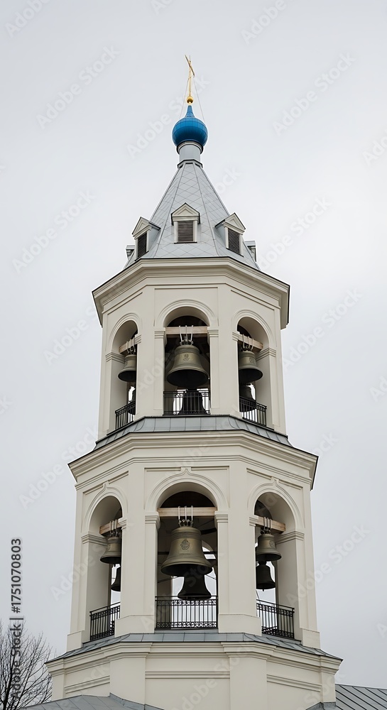 Fototapeta premium Bell Tower of the Epiphany Cathedral in Nerekhta, Russia.