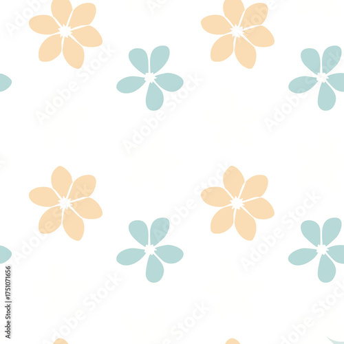 Colorful seamless floral pattern with pink flowers and decorative spring design