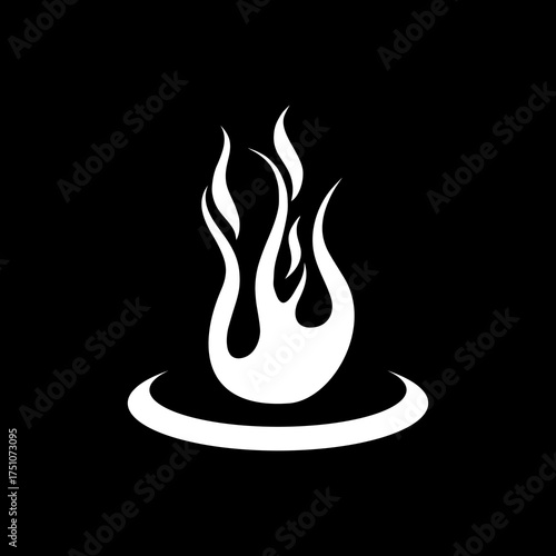Place for fire icon isolated on black background