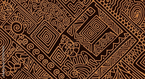 Intricate Tribal Pattern - A Tapestry of Cultural Artistry.