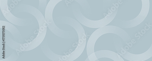 silver geometric abstract background overlapping layers on bright space with line effect decoration. Circle style concept modern graphic design element for banner, flyer, card. vector Eps10