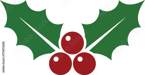 Vibrant red cherry illustration with green stem and leaves
