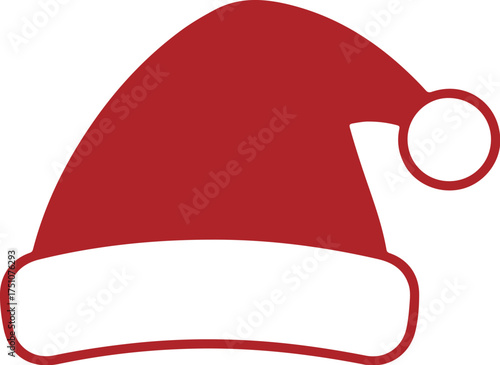 Festive christmas santa hat illustration with decorative elements