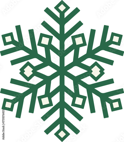 Abstract geometric snowflakes and winter patterns