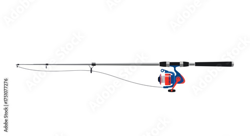 Modern Fishing Rod with Spinning Reel for Angling.