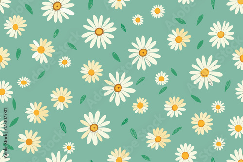seamless pattern with camomiles