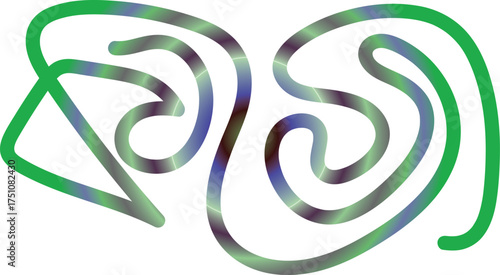 Colorful Abstract Swirl Line Art on White Background