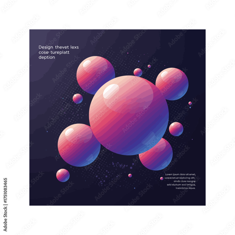 custom made wallpaper toronto digitalAn abstract illustration of a molecule of chemistry in a blue and pink sphere design for a fun holiday celebration background