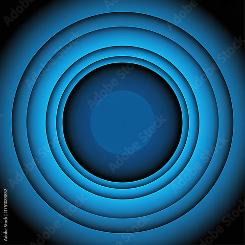 Concentric Blue Circles Design A Sleek and Stylish Abstract Illustration for Various Applications