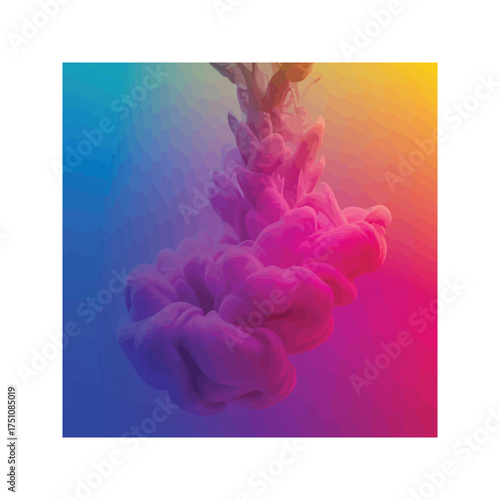 Wallpaper Mural Blue floral abstract background illustration with pink blossoms and green leaves Torontodigital.ca
